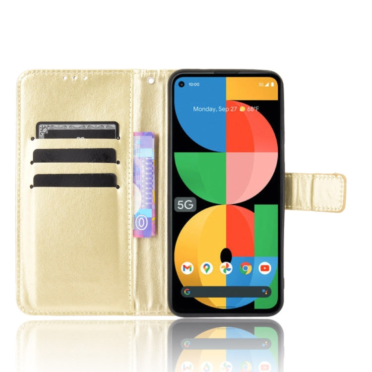 For Google Pixel 5a 5G Crazy Horse Texture Horizontal Flip Leather Case with Holder & Card Slots & Lanyard