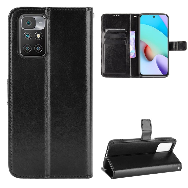 For Xiaomi Redmi 10 Crazy Horse Texture Horizontal Flip Leather Case with Holder & Card Slots & Lanyard