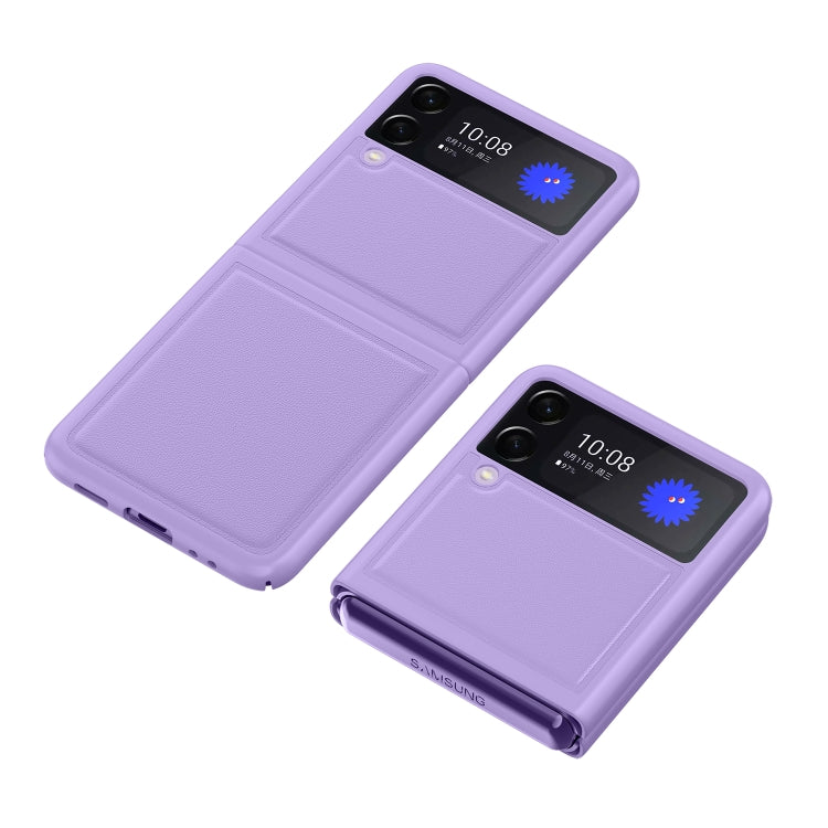For Samsung Galaxy Z Flip3 5G Shock-resistant Plain Leather All-inclusive Protective Case