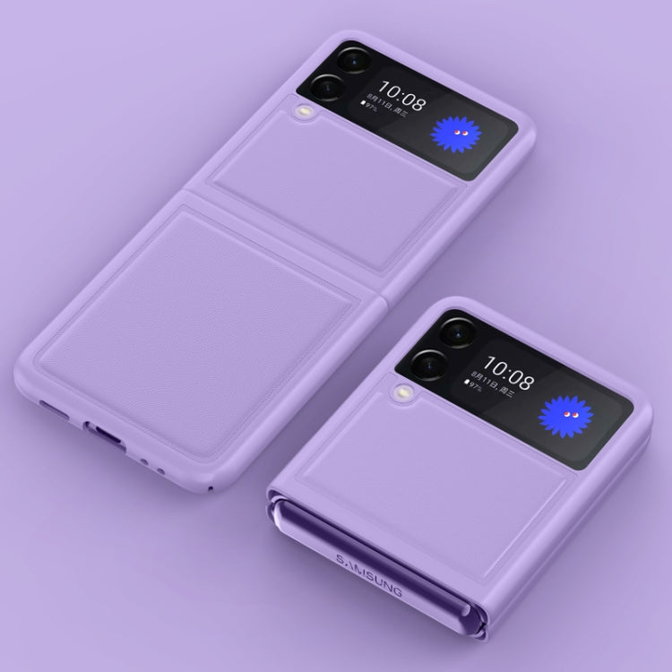 For Samsung Galaxy Z Flip3 5G Shock-resistant Plain Leather All-inclusive Protective Case
