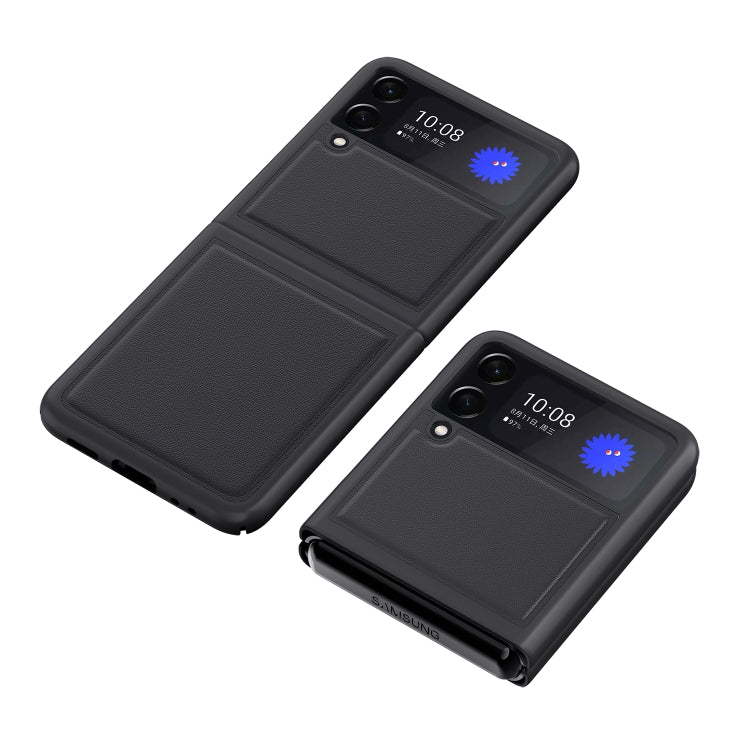 For Samsung Galaxy Z Flip3 5G Shock-resistant Plain Leather All-inclusive Protective Case