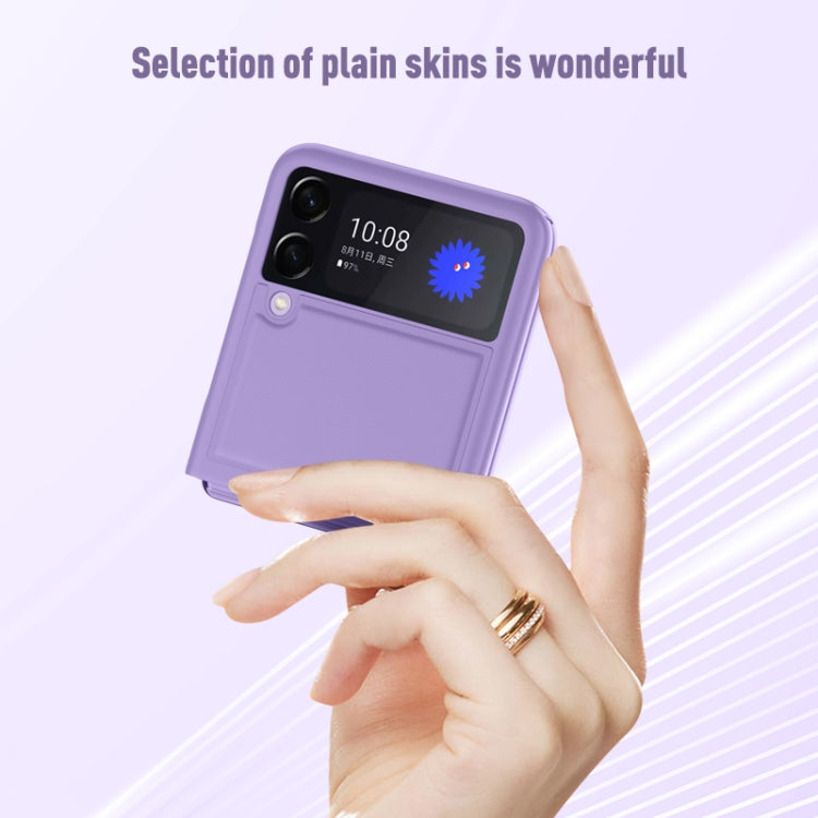 For Samsung Galaxy Z Flip3 5G Shock-resistant Plain Leather All-inclusive Protective Case