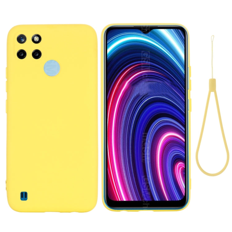 For OPPO Realme C21Y Foreign Version Solid Color Liquid Silicone Dropproof Full Coverage Protective Case