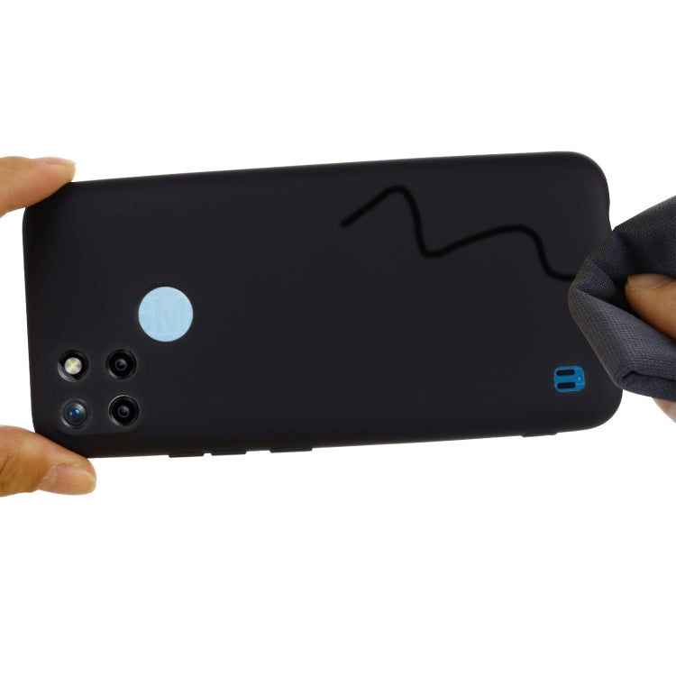 For OPPO Realme C21Y Foreign Version Solid Color Liquid Silicone Dropproof Full Coverage Protective Case