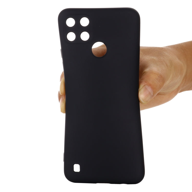 For OPPO Realme C21Y Foreign Version Solid Color Liquid Silicone Dropproof Full Coverage Protective Case