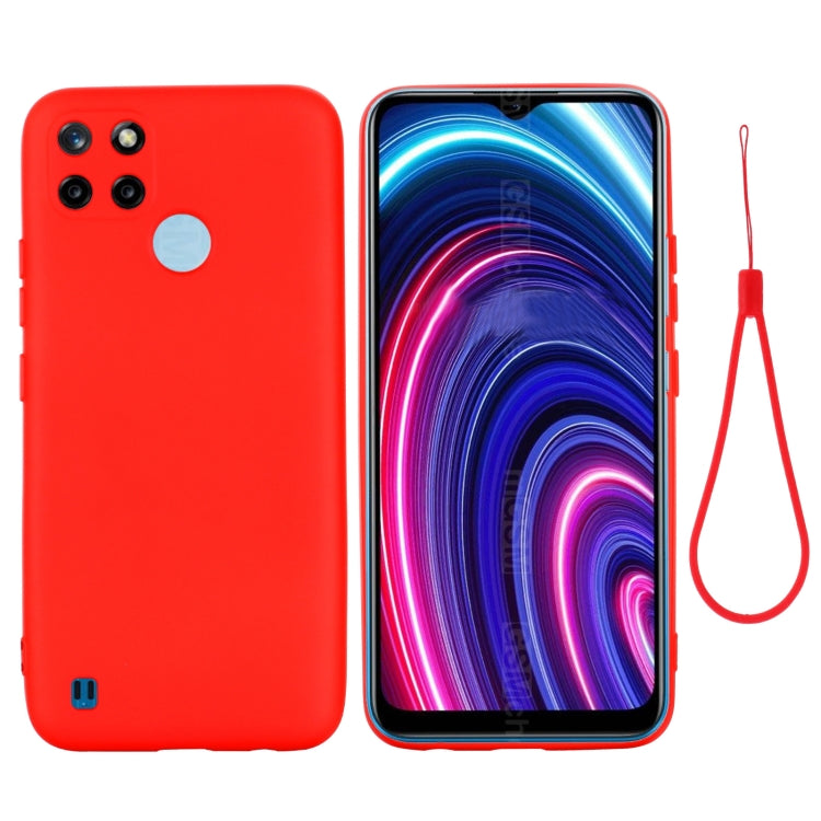 For OPPO Realme C21Y Foreign Version Solid Color Liquid Silicone Dropproof Full Coverage Protective Case