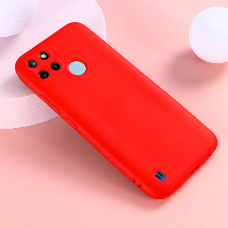 For OPPO Realme C21Y Foreign Version Solid Color Liquid Silicone Dropproof Full Coverage Protective Case