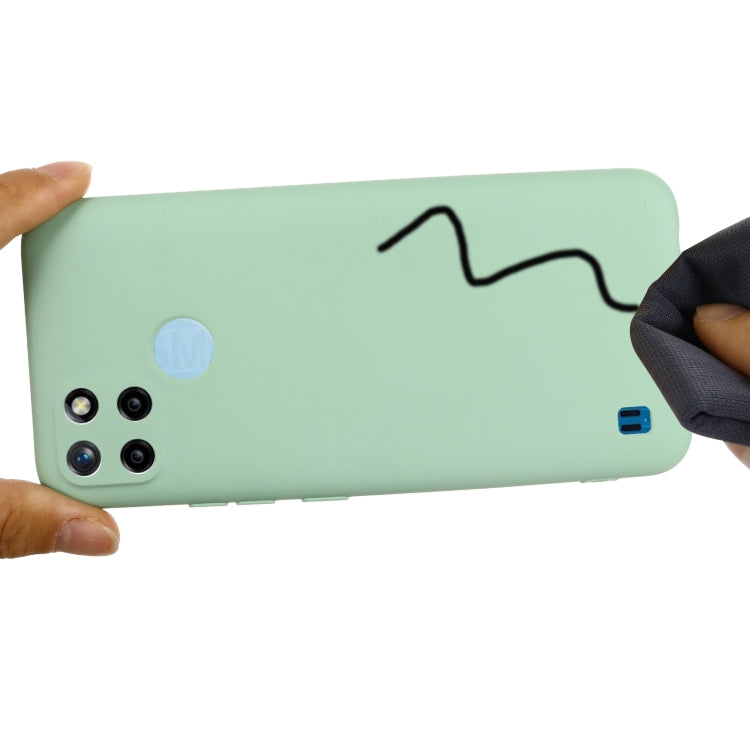 For OPPO Realme C21Y Foreign Version Solid Color Liquid Silicone Dropproof Full Coverage Protective Case