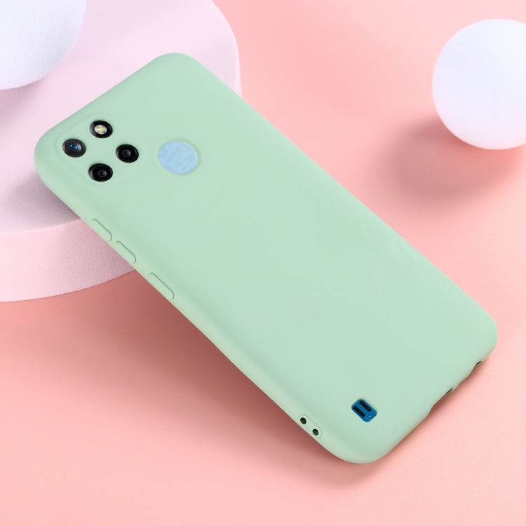 For OPPO Realme C21Y Foreign Version Solid Color Liquid Silicone Dropproof Full Coverage Protective Case
