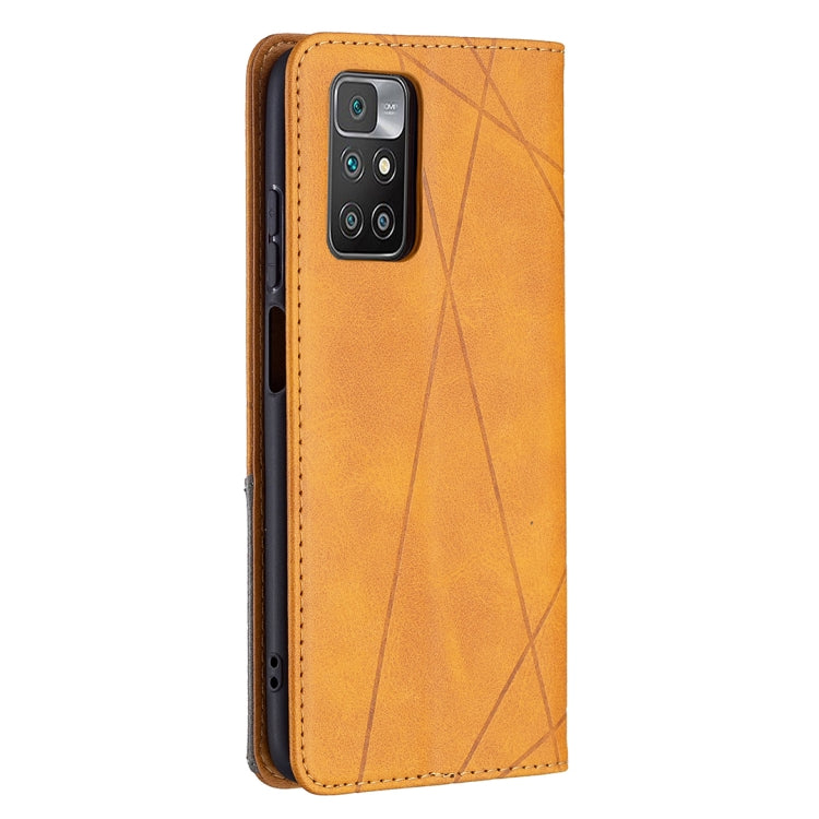 For Xiaomi Redmi 10 Rhombus Texture Horizontal Flip Magnetic Leather Case with Holder & Card Slots