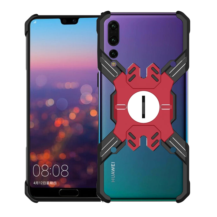 For Huawei P20 Pro Hero Series Anti-fall Wear-resistant Metal Protective Case with Bracket
