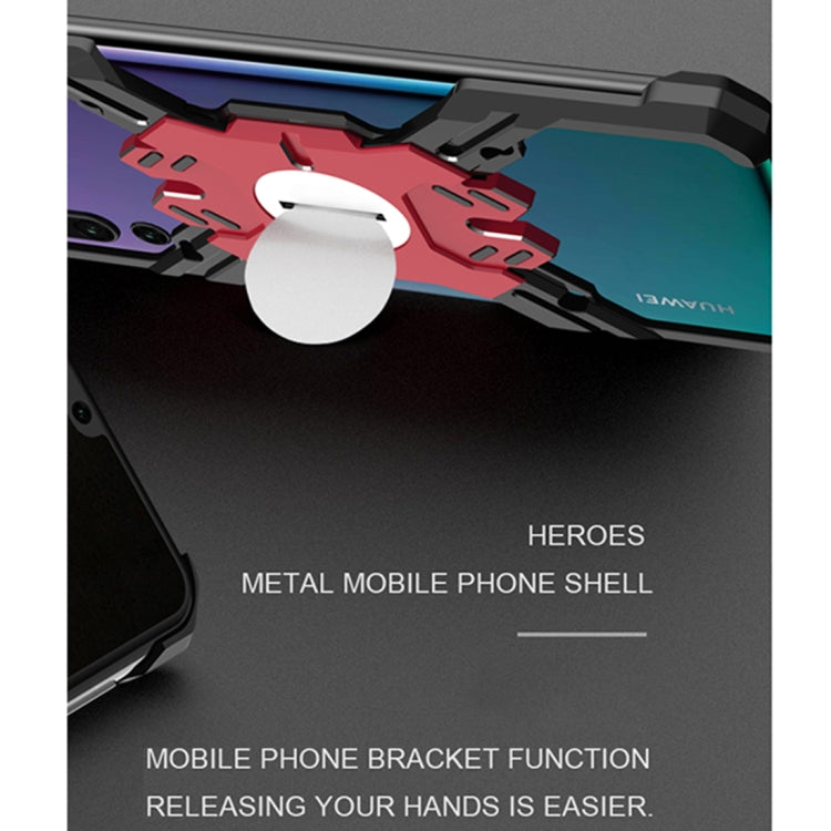 For Huawei P20 Pro Hero Series Anti-fall Wear-resistant Metal Protective Case with Bracket