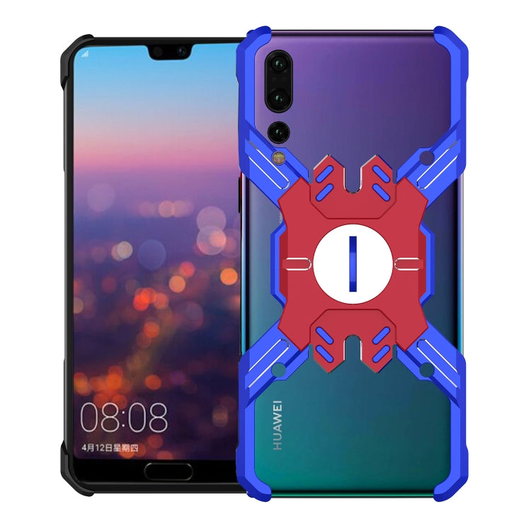 For Huawei P20 Pro Hero Series Anti-fall Wear-resistant Metal Protective Case with Bracket