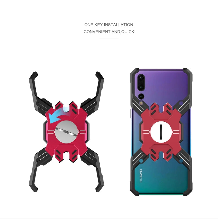 For Huawei P20 Pro Hero Series Anti-fall Wear-resistant Metal Protective Case with Bracket