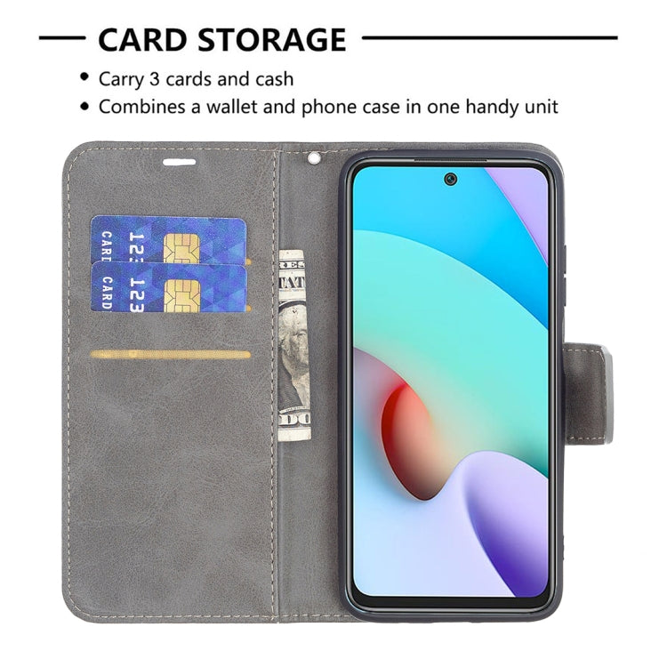 For Xiaomi Redmi 10 Retro Lambskin Texture Pure Color Horizontal Flip PU Leather Case with Holder & Card Slots & Wallet & Lanyard