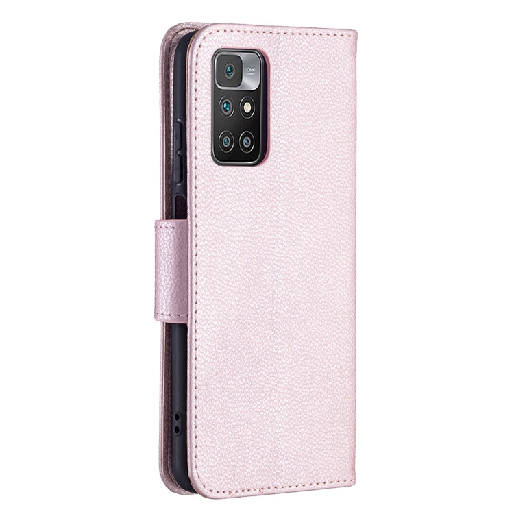 For Xiaomi Redmi 10 Litchi Texture Pure Color Horizontal Flip PU Leather Case with Holder & Card Slots & Wallet & Lanyard