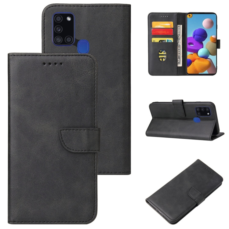 For Samsung Galaxy A21s Calf Texture Buckle Horizontal Flip Leather Case with Holder & Card Slots & Wallet