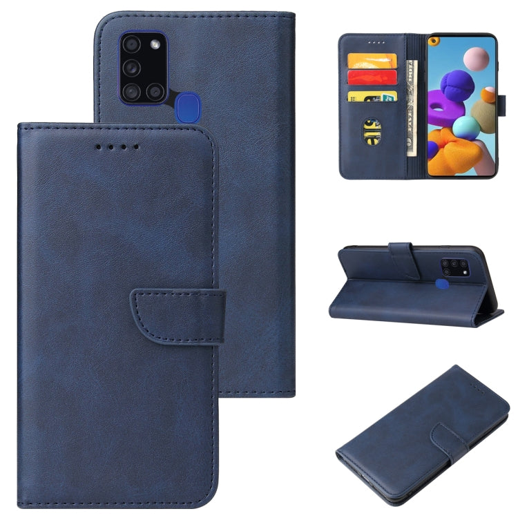 For Samsung Galaxy A21s Calf Texture Buckle Horizontal Flip Leather Case with Holder & Card Slots & Wallet
