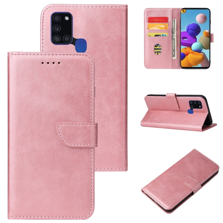 For Samsung Galaxy A21s Calf Texture Buckle Horizontal Flip Leather Case with Holder & Card Slots & Wallet