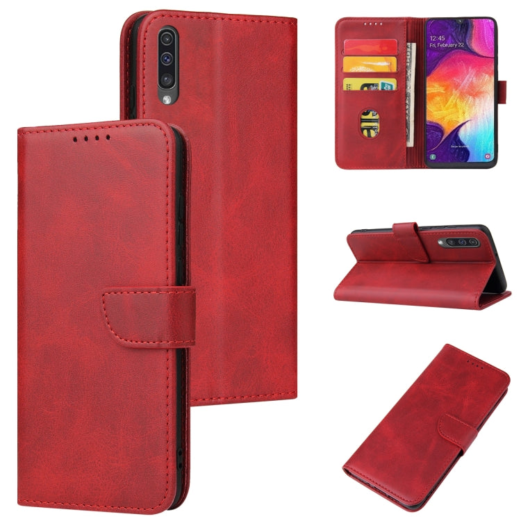 For Samsung Galaxy A50 Calf Texture Buckle Horizontal Flip Leather Case with Holder & Card Slots & Wallet