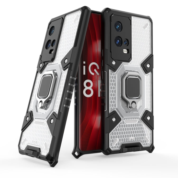 For vivo iQOO 8 Pro Space PC + TPU Ring Holder Protective Case