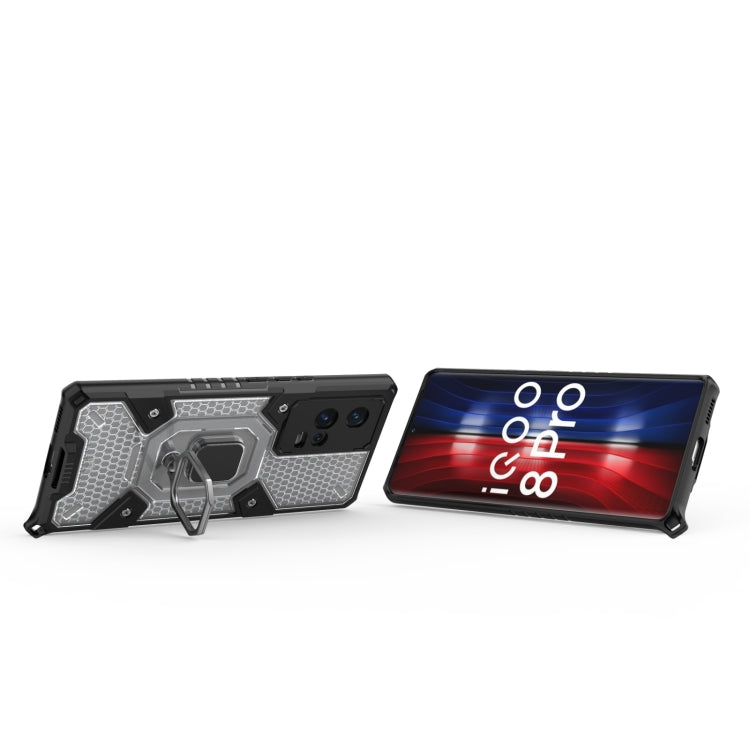 For vivo iQOO 8 Pro Space PC + TPU Ring Holder Protective Case