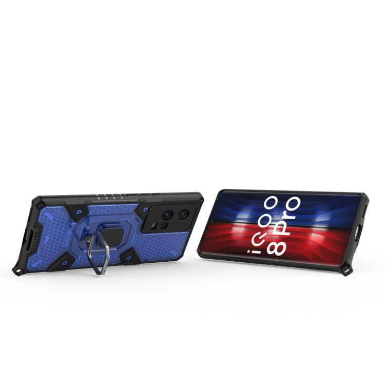 For vivo iQOO 8 Pro Space PC + TPU Ring Holder Protective Case