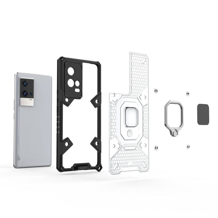 For vivo iQOO 8 Pro Space PC + TPU Ring Holder Protective Case