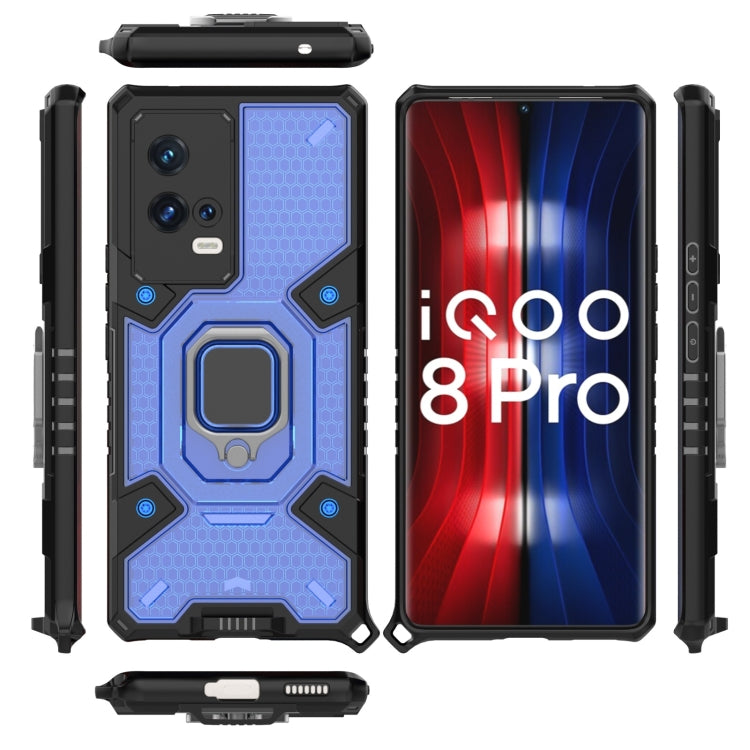 For vivo iQOO 8 Pro Space PC + TPU Ring Holder Protective Case