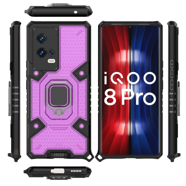 For vivo iQOO 8 Pro Space PC + TPU Ring Holder Protective Case