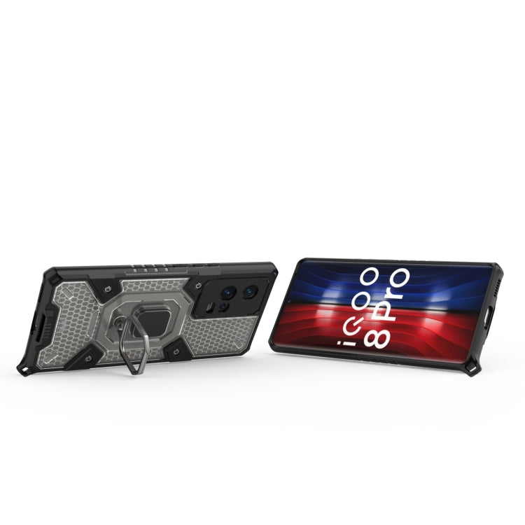 For vivo iQOO 8 Pro Space PC + TPU Ring Holder Protective Case