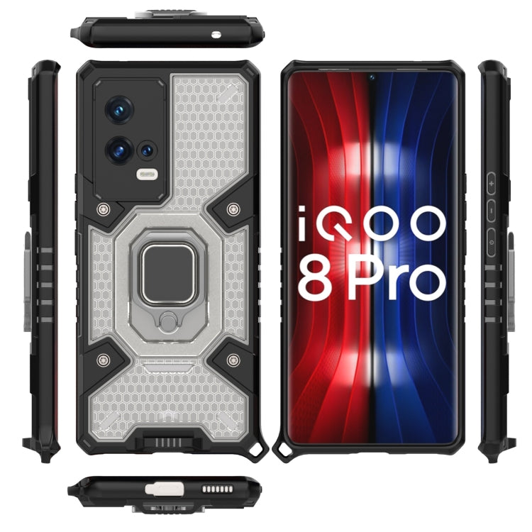 For vivo iQOO 8 Pro Space PC + TPU Ring Holder Protective Case