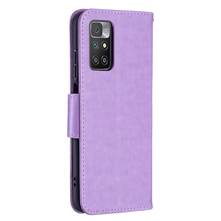 For Xiaomi Redmi 10 Two Butterflies Embossing Pattern Horizontal Flip Leather Case with Holder & Card Slot & Wallet & Lanyard