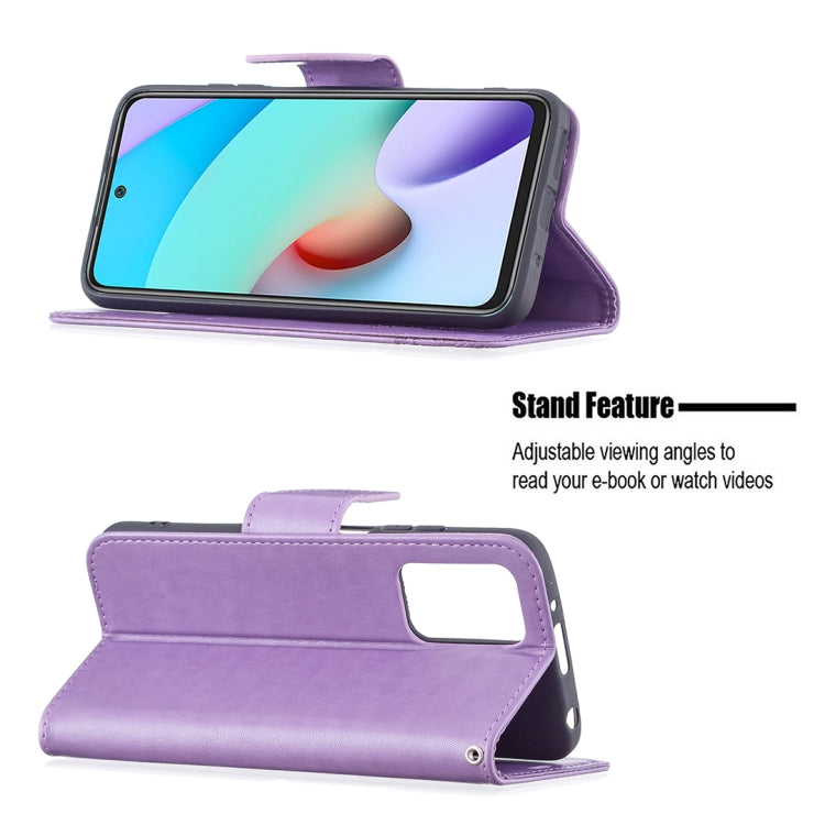 For Xiaomi Redmi 10 Two Butterflies Embossing Pattern Horizontal Flip Leather Case with Holder & Card Slot & Wallet & Lanyard