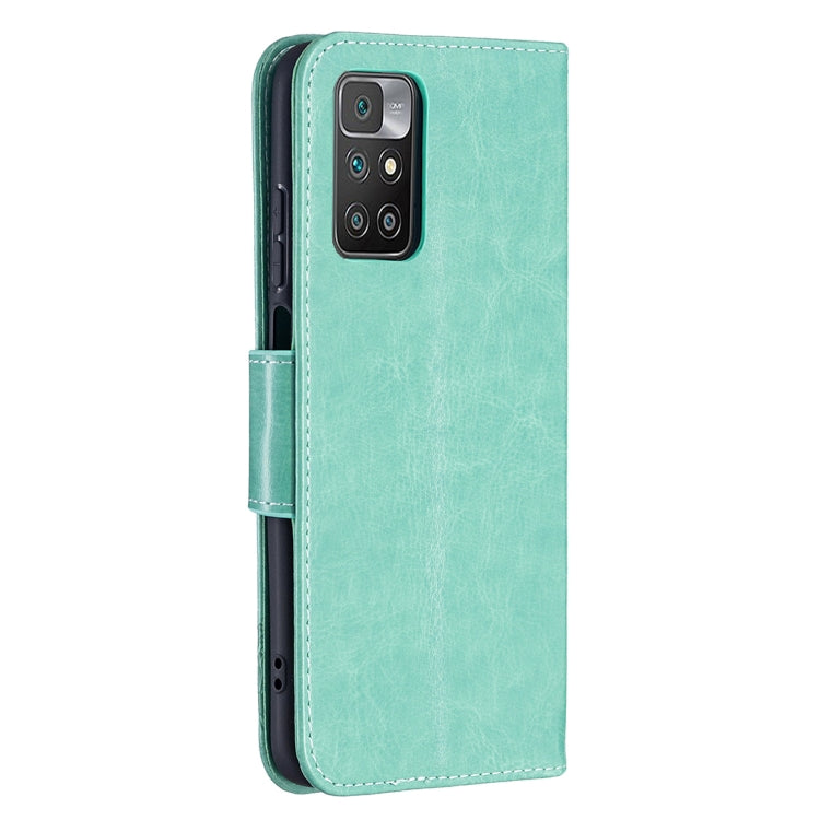 For Xiaomi Redmi 10 Two Butterflies Embossing Pattern Horizontal Flip Leather Case with Holder & Card Slot & Wallet & Lanyard