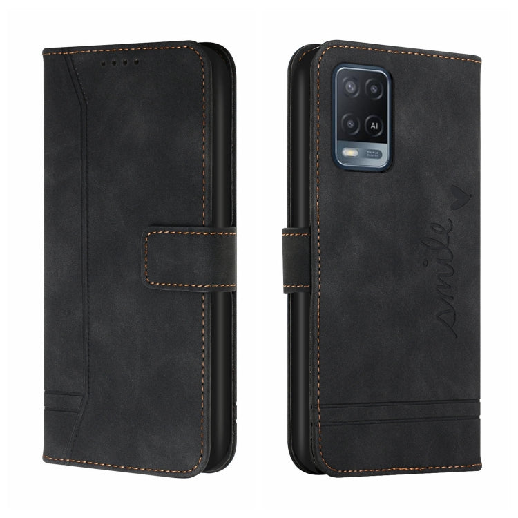 For OPPO A55 5G Retro Skin Feel Horizontal Flip Soft TPU + PU Leather Case with Holder & Card Slots & Photo Frame