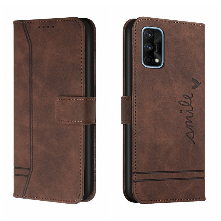 For OPPO Realme 7 Pro Retro Skin Feel Horizontal Flip Soft TPU + PU Leather Case with Holder & Card Slots & Photo Frame