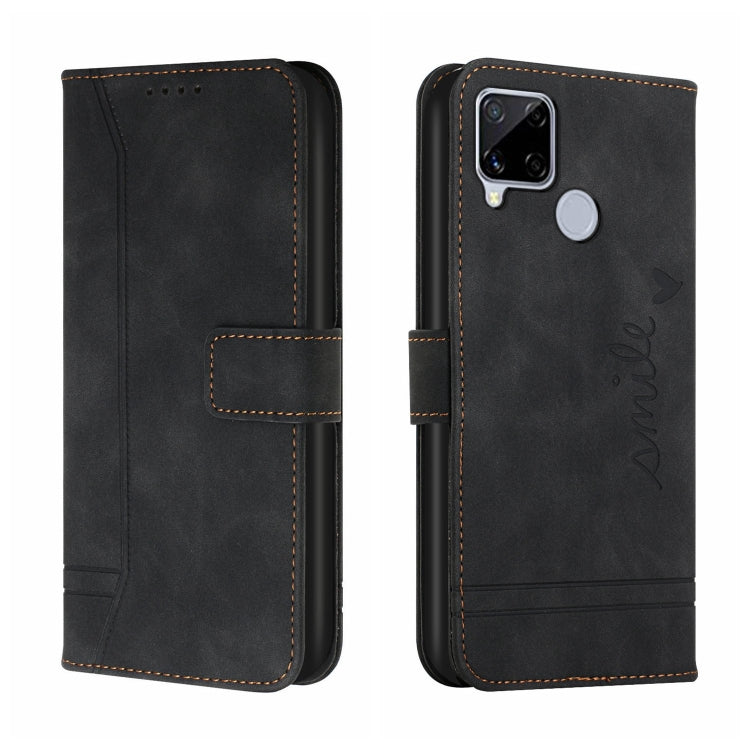 For OPPO Realme C15 Retro Skin Feel Horizontal Flip Soft TPU + PU Leather Case with Holder & Card Slots & Photo Frame