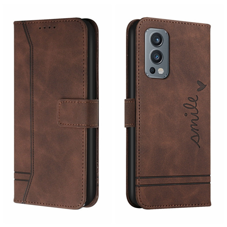 For OnePlus Nord 2 5G Retro Skin Feel Horizontal Flip Soft TPU + PU Leather Case with Holder & Card Slots & Photo Frame