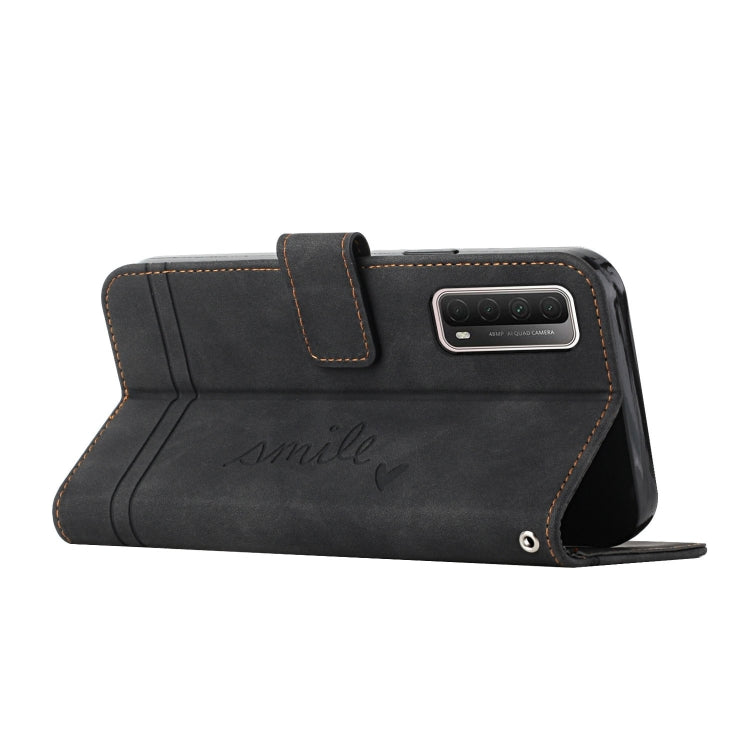 For Huawei P Smart 2021 Retro Skin Feel Horizontal Flip Soft TPU + PU Leather Case with Holder & Card Slots & Photo Frame
