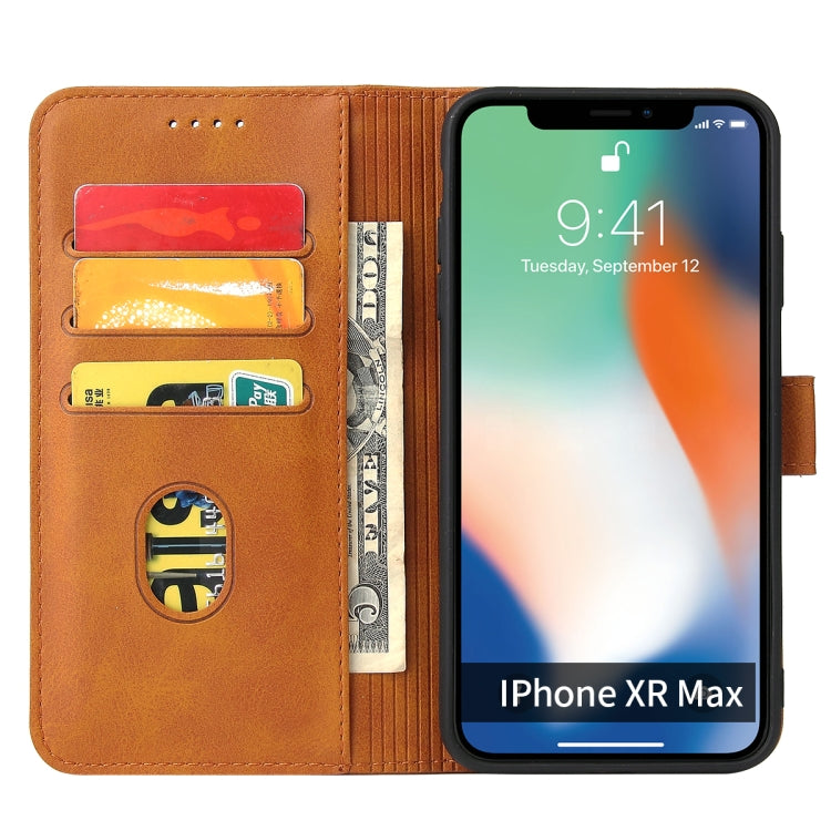 For iPhone XS Max Calf Texture Buckle Horizontal Flip Leather Case with Holder & Card Slots & Wallet