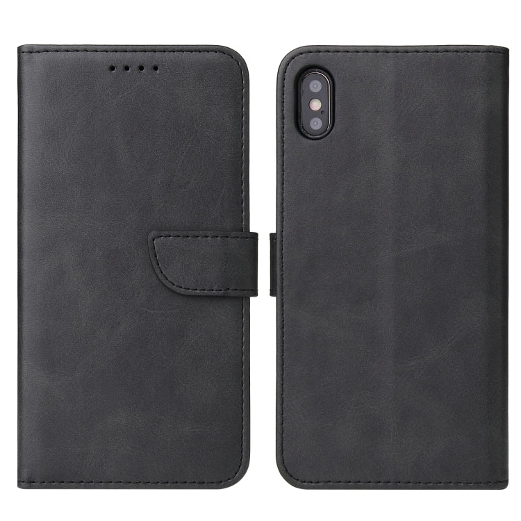 For iPhone XS Max Calf Texture Buckle Horizontal Flip Leather Case with Holder & Card Slots & Wallet