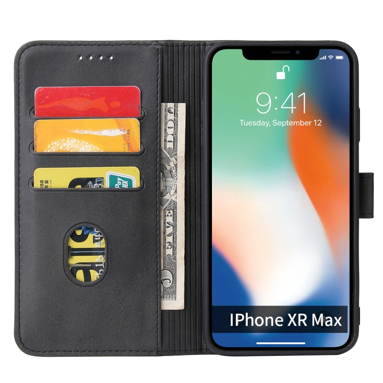 For iPhone XS Max Calf Texture Buckle Horizontal Flip Leather Case with Holder & Card Slots & Wallet