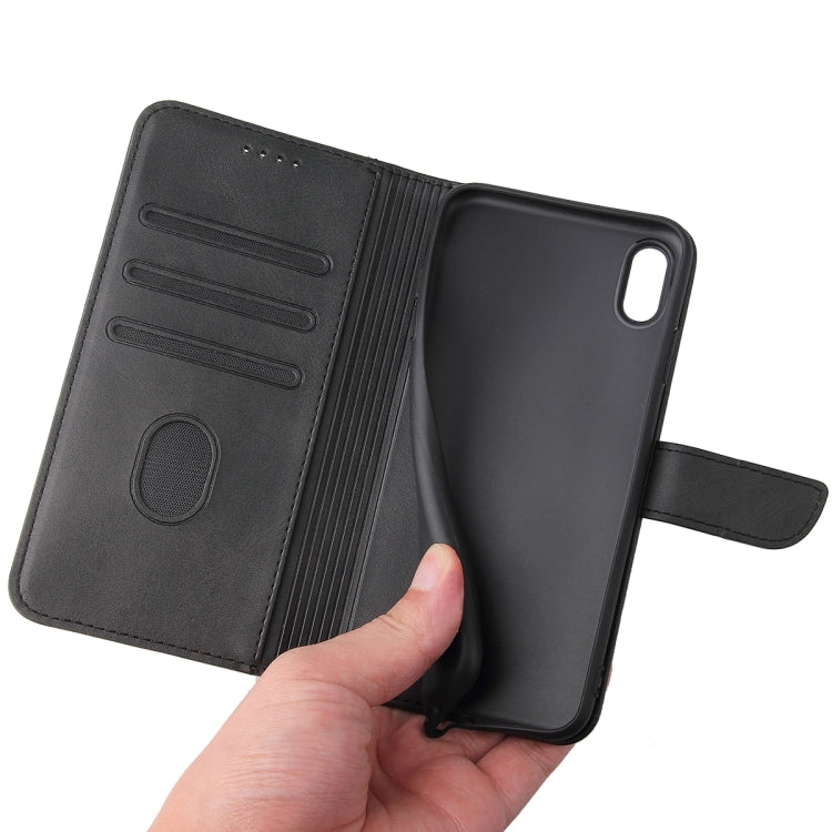 For iPhone XS Max Calf Texture Buckle Horizontal Flip Leather Case with Holder & Card Slots & Wallet