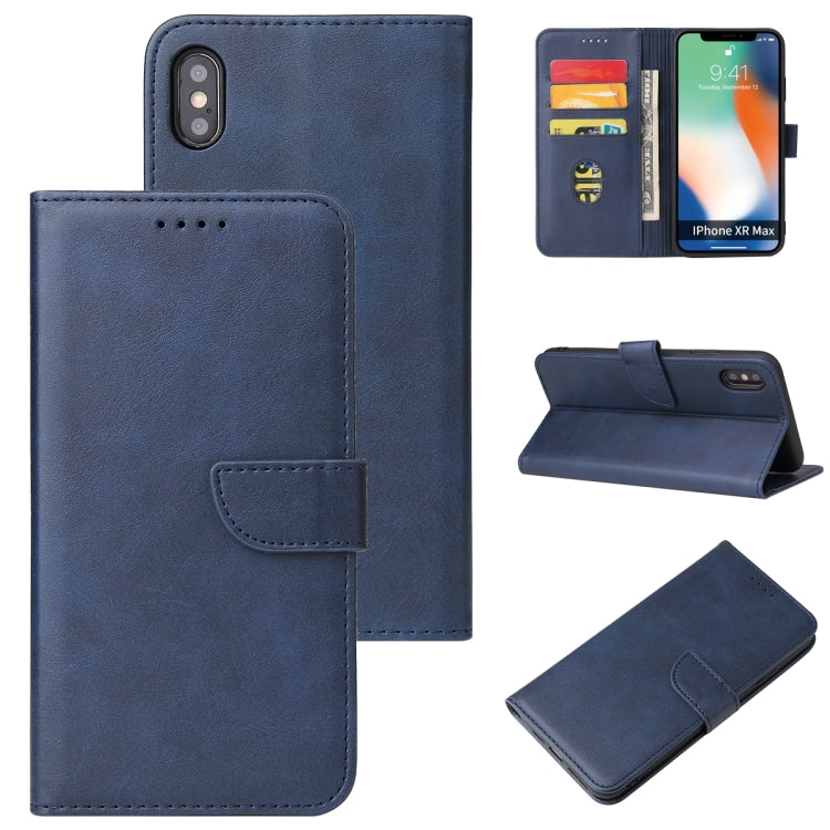 For iPhone XS Max Calf Texture Buckle Horizontal Flip Leather Case with Holder & Card Slots & Wallet
