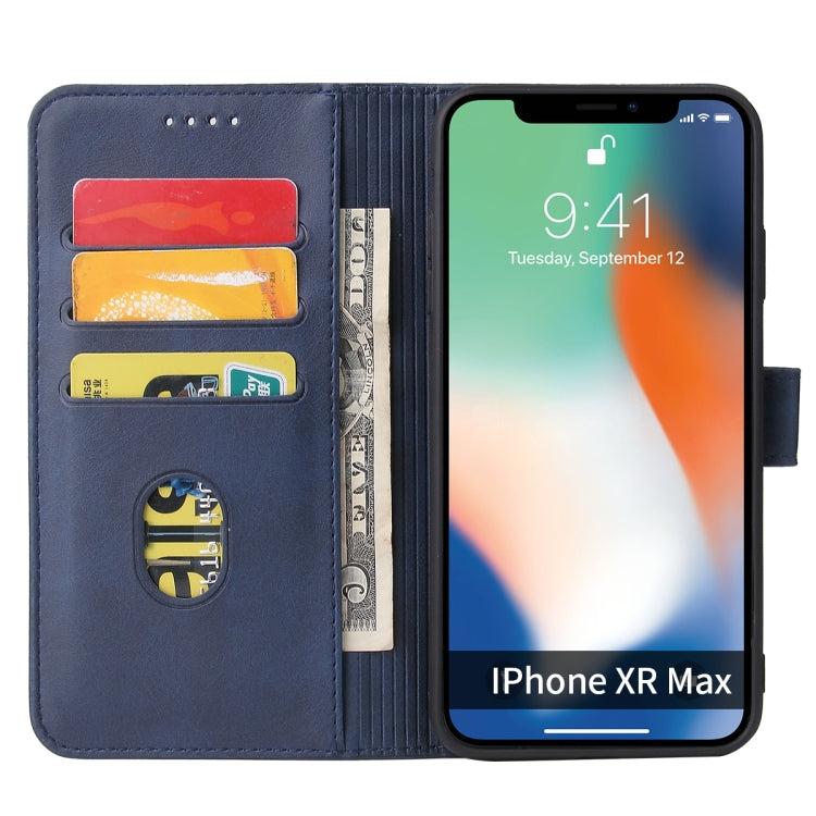 For iPhone XS Max Calf Texture Buckle Horizontal Flip Leather Case with Holder & Card Slots & Wallet