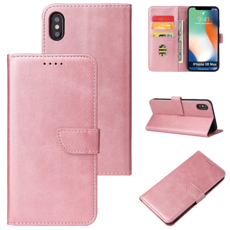 For iPhone XS Max Calf Texture Buckle Horizontal Flip Leather Case with Holder & Card Slots & Wallet