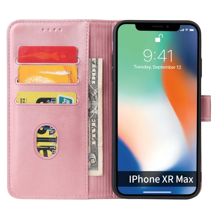 For iPhone XS Max Calf Texture Buckle Horizontal Flip Leather Case with Holder & Card Slots & Wallet