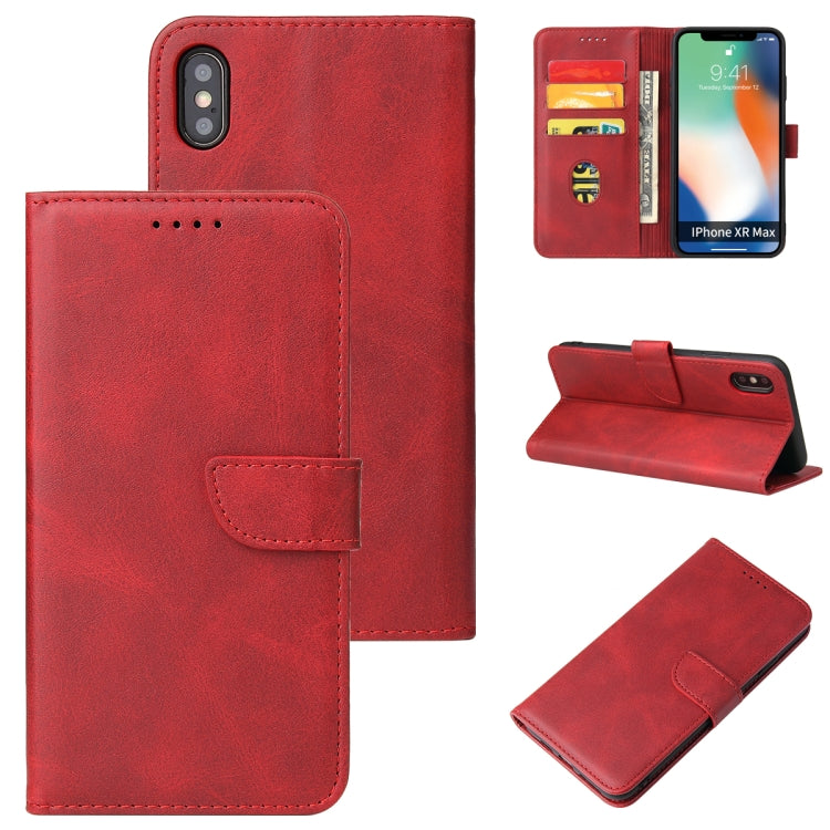 For iPhone XS Max Calf Texture Buckle Horizontal Flip Leather Case with Holder & Card Slots & Wallet