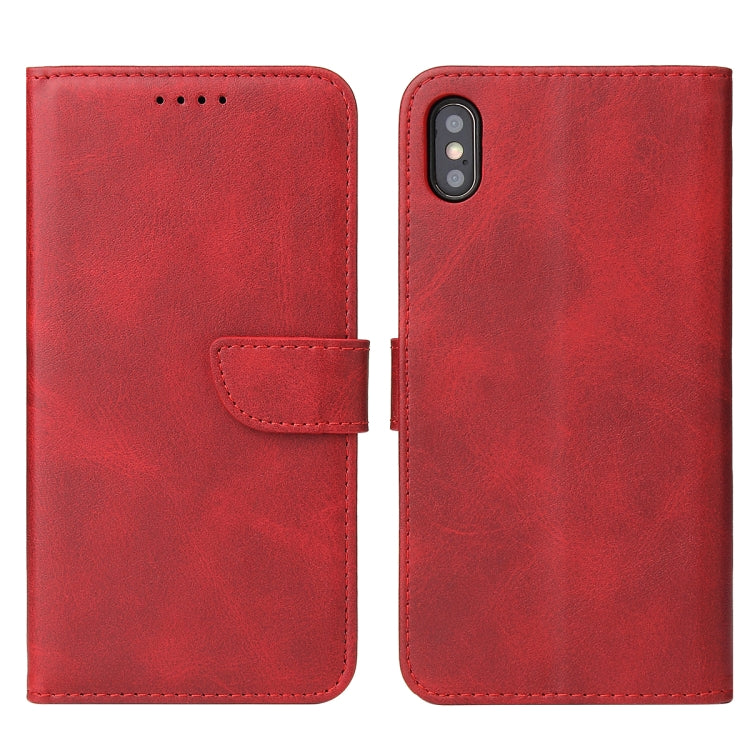 For iPhone XS Max Calf Texture Buckle Horizontal Flip Leather Case with Holder & Card Slots & Wallet
